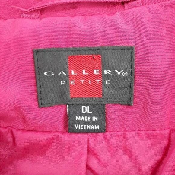 Gallery Pink Jacket Windbreaker Raincoat Sz PL Hood Zip Up Drawstring Waist - Picture 3 of 12